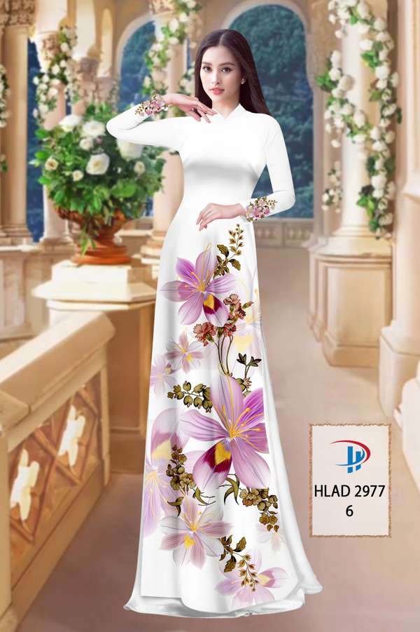 Vải Áo Dài Hoa In 3D AD HLAD2977 10